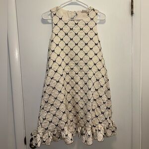 Black Bow Dress with Pearl Buttons